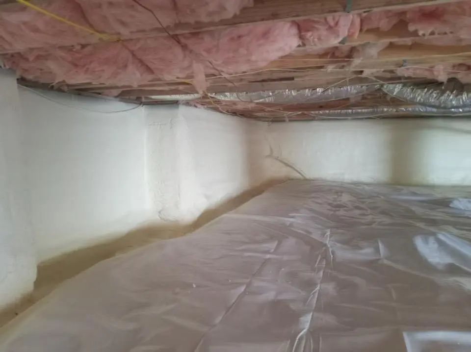 Crawl space encapsulation with closed-cell spray foam for Roof Leak Repair in Quincy