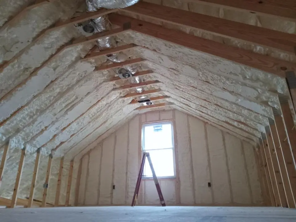 Spray foam roofing application for Crawl Space Insulation project in Quincy